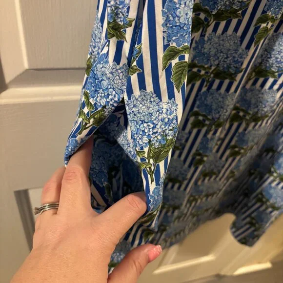 Simply Southern Women's Hydrangea Flower Striped Blue Dress ~ NWOT ~ Lg ~ Spring - Picture 6 of 8